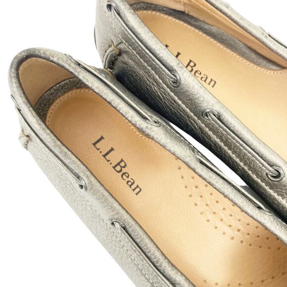 LL Bean Bronze Leather Loafer Moccasins Sz 8 - Picture 5 of 8